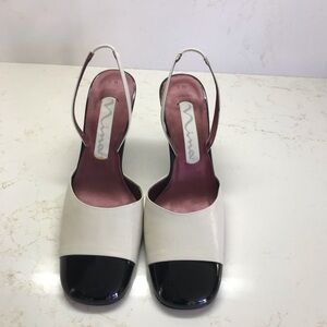 Nina Black and White Sling back Heels.